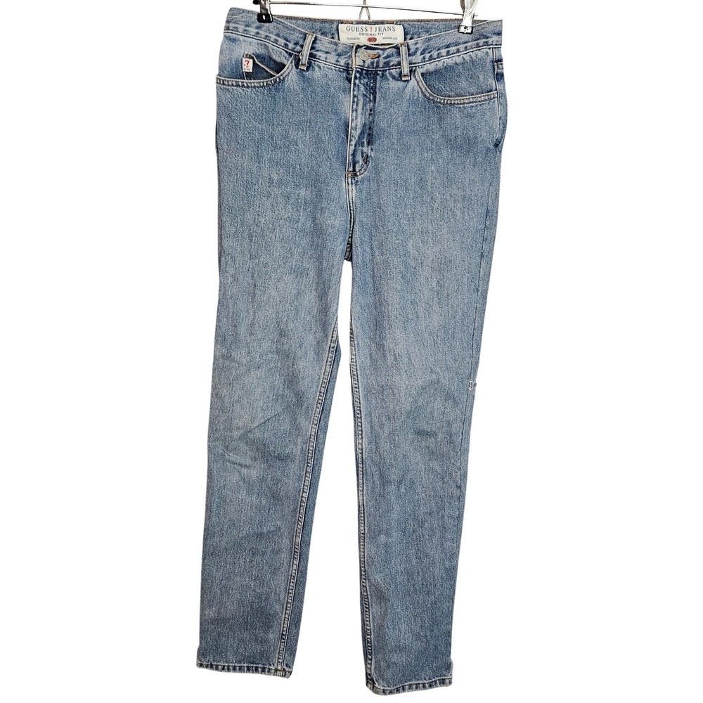 Guess vtg Jeans 050 Original Fit Narrow Leg Light Wash Blue Mens 32x29 Grunge